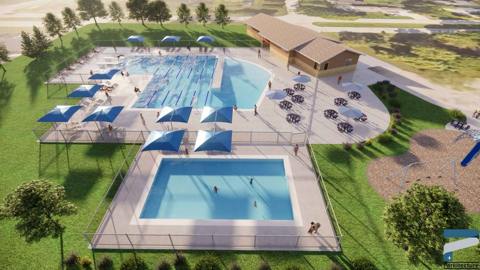 A rendering of the Fox Point Pool